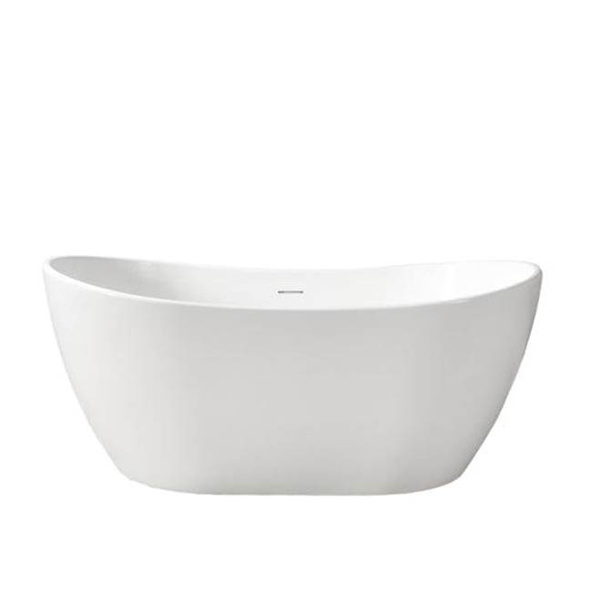 Russell HardwareBarclayElectra 64'' Resin Dbl Slipperw/ OF and Drain, White Gloss