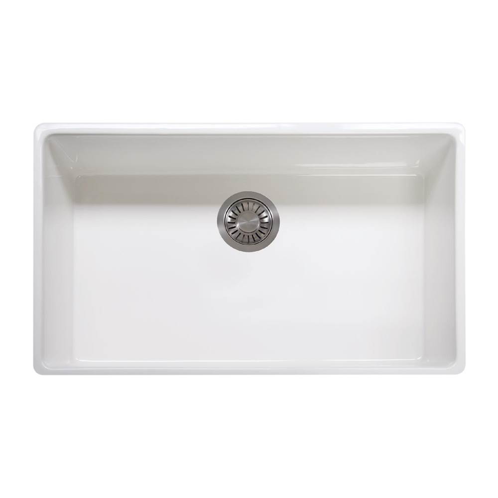 Russell HardwareFrankeFarm House 33-in. x 20-in. White Apron Front Single Bowl Fireclay Kitchen Sink - FHK710-33WH