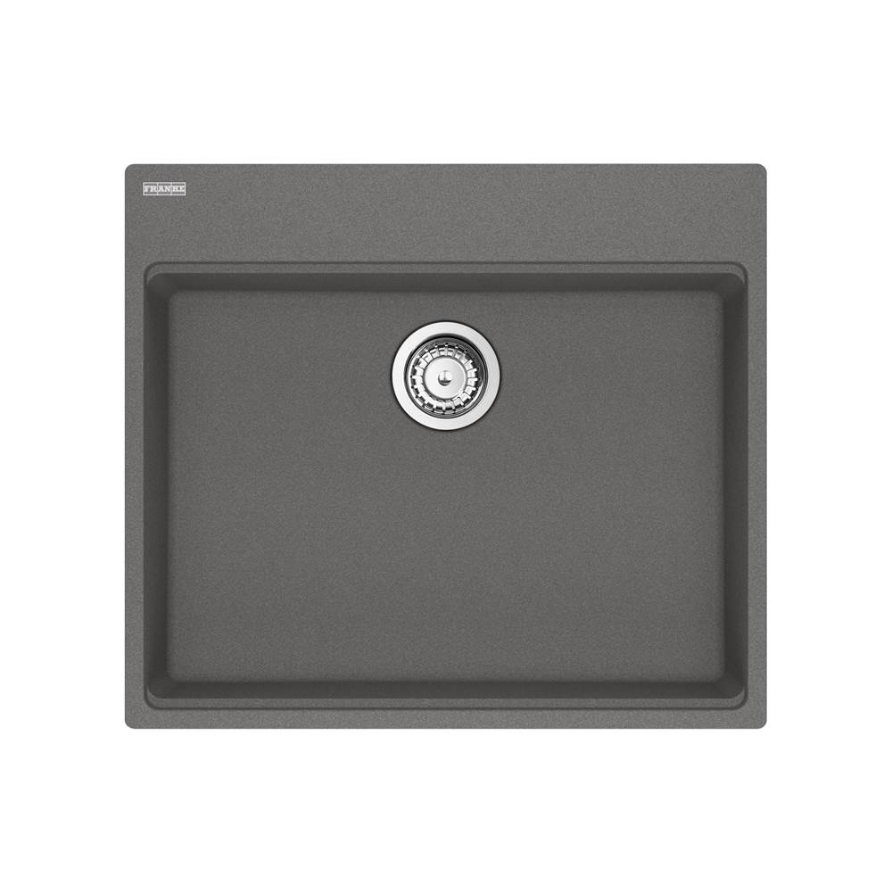 Russell HardwareFrankeMaris Topmount 25-in x 22-in Granite ADA Single Bowl Kitchen Sink in Stone Grey
