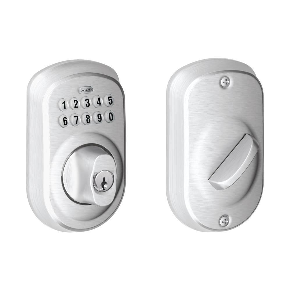 Russell HardwareSchlageKeypad Deadbolt with Plymouth Trim in Satin Chrome
