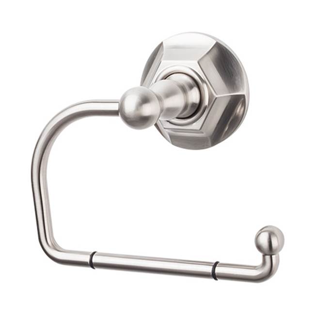 Russell HardwareTop KnobsEdwardian Bath Tissue Hook Hex Backplate Brushed Satin Nickel