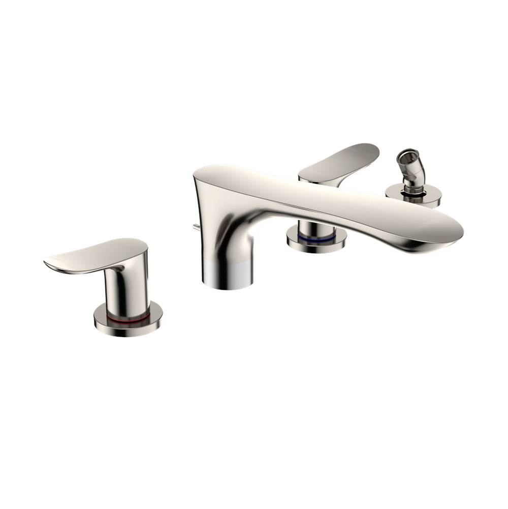 Russell HardwareTOTOToto® Go Two-Handle Deck-Mount Roman Tub Filler Trim With Handshower, Polished Nickel