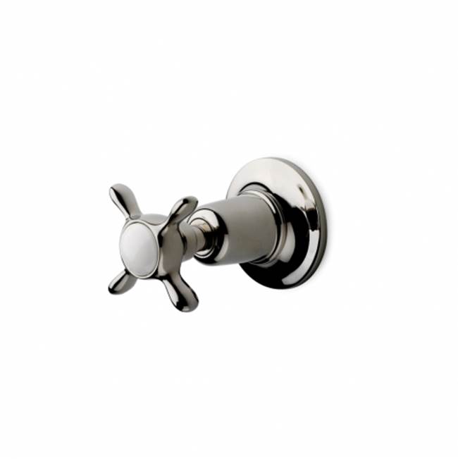 Russell HardwareWaterworksEaston Classic Volume Control Valve Trim with White Porcelain Indice and Metal Cross Handle in Chrome