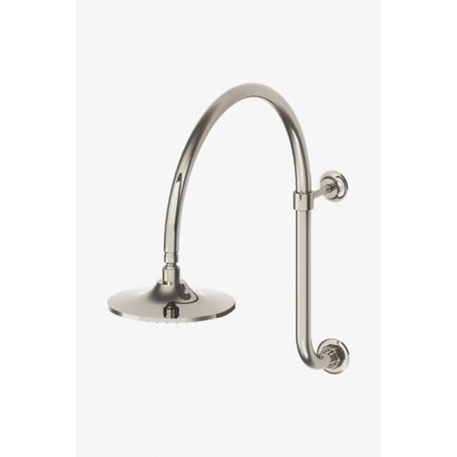 Russell HardwareWaterworksDISCONTINUED Dash Wall Mounted Gooseneck 8'' Shower Head, Arm and Flange in Sovereign, 1.75gpm