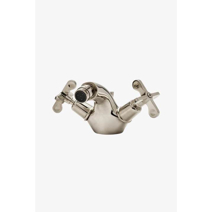 Russell HardwareWaterworksCOMMERCIAL ONLY Henry One Hole Bidet Fitting with Cross Handles in Antique Brass