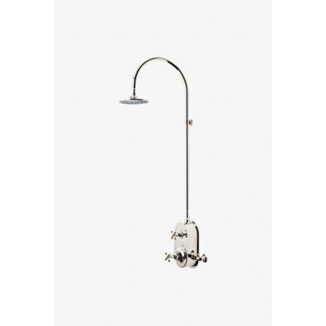 Russell HardwareWaterworksDISCONTINUED Dash Exposed Thermostatic Shower System with 8'' Shower Head and Metal Cross Handle in Sovereign, 1.75gpm