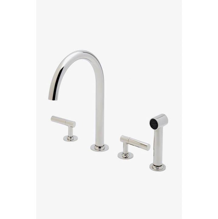 Russell HardwareWaterworksCOMMERCIAL ONLY Bond Solo Series Gooseneck Kitchen Faucet and Spray with Two- Piece Straight Lever Handles in Burnished Nickel, 1.75gpm (6.6L/min)