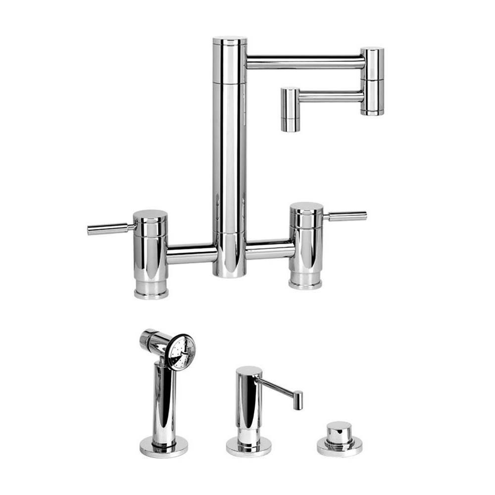 Russell HardwareWaterstoneWaterstone Hunley Bridge Faucet - 12'' Articulated Spout - 3pc. Suite